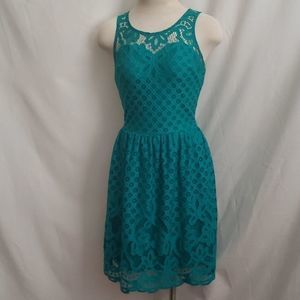 XHILARATION‎ Teal Lace Dress Sz Small